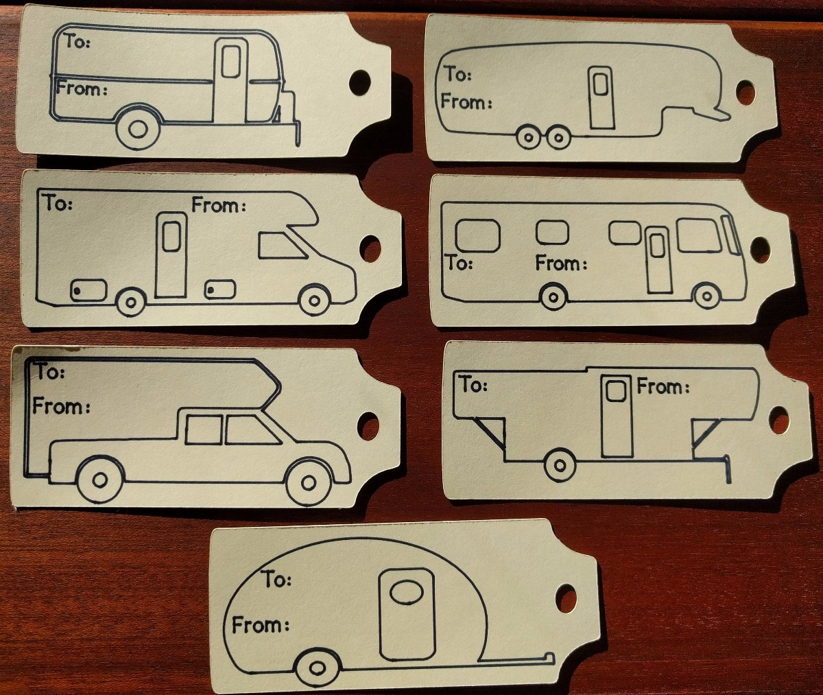 Camper gift tags